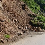 Un éboulis sur la route vers Ende