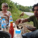 Le dîner sur le coté du chemin